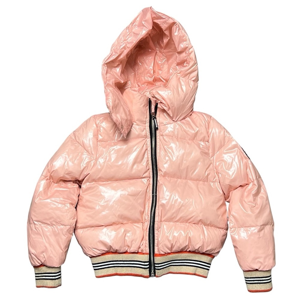 Burberry Girls' Josiah Puffer Jacket Pink/Peach Girls Size 4Y 102 CM